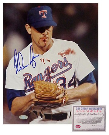 Nolan Ryan Texas Rangers MLB Hand Signed 8x10 Photo