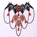 Yazilind Jewelry Design Black Lace Retro Metal Red Collar Necklace Wedding Party for Women