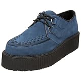 Search : Pleaser Demonia by Pleaser Men's Creeper 402S Lace-Up, Size: 9 UK,Color: Blue Suede