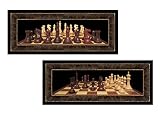 Set of 2 Chess Board Games Photographs Art Prints Posters Man Cave 6x18 Inches Home Office Decor