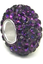 Sterling Silver Purple Crystal Ball Bead Charm