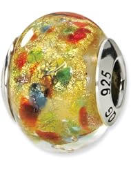 Sterling Silver Yellow/Multi Italian Murano Charm Bead Fits Pandora Chamilia Biagi Bracelet