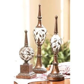 Pack of 6 Botanical Leaf Theme Table Top Spire Finials by CC Home Furnishings