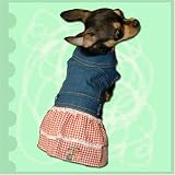 Pet Supplies : Gingham and Denim Dress