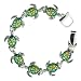 Silvertone Green Turtle Charm Magnetic Clasp Bracelet Fashion Jewelry