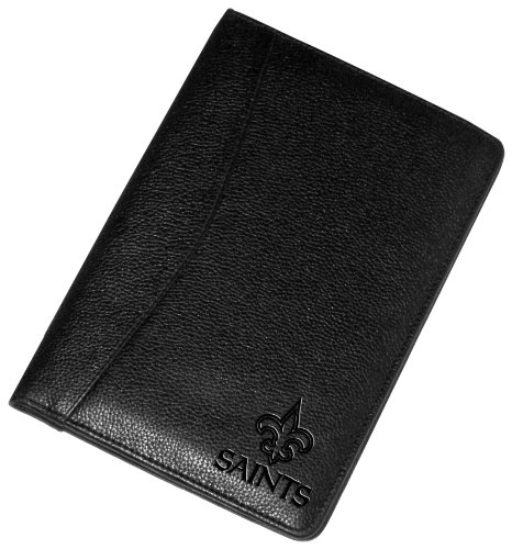 NFL New Orleans Saints Debossed Black Leather Small Portfolio