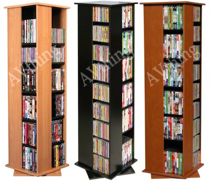 Venture Horizon 612 Revolving CD Rack 2385OA (Oak) (56″ h x 16″ w x 16″d)