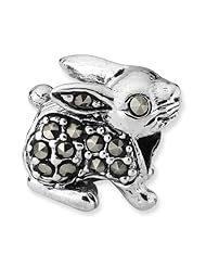 Sterling Silver Marcasite Rabbit Charm Bead Fits Pandora Chamilia Biagi Bracelet