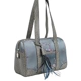 Peacock Leather Trim Top Handle Bag