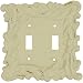 Cast Iron Antique White Double Switchplate Cover