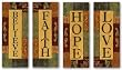 Words To Live By: Believe, Faith, Hope, and Love Set by Debbie Dewitt 8"x20" Art Print Poster