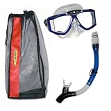 U.S. Divers Sideview Silicone Mask and Total Dry Submersible Snorkel Combo Set