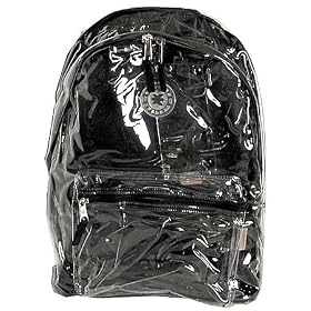 K-Cliffs Clear PVC School Backpack/ Outdoor Backpack with Black Back Panel