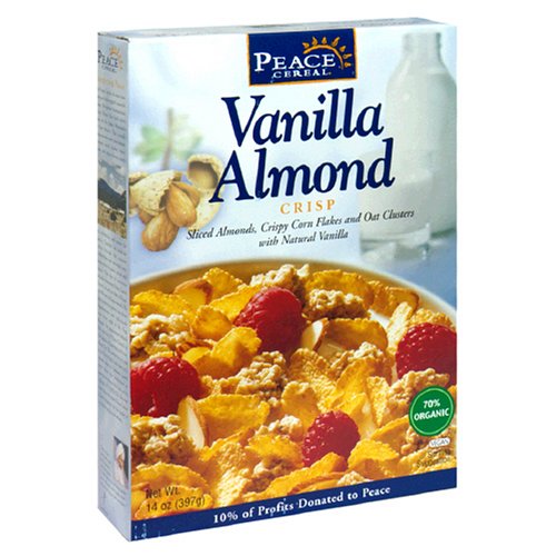 Peace Cereal Vanilla Almond Crisp, 14-Ounce Boxes (Pack of 6) by Golden Temple