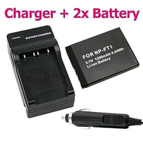 eForCity 2 Pack Batteries + Battery Charger Set for Sony NP-FT1