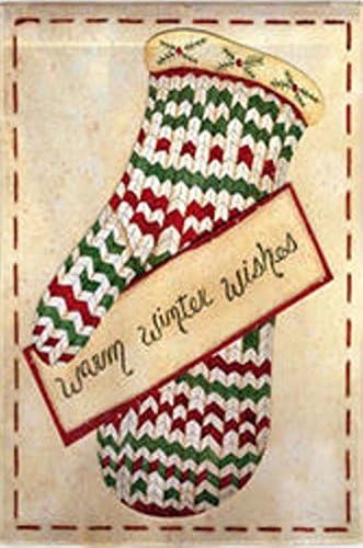 Garden Sized Suede Reflections Flag: Warm Winter Mitten