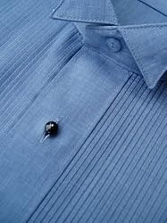 Tuxedo Shirts in Color Chambray - 1/8 Inch Pleat Poly/Cotton Fabric