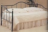 BEAUTIFUL GLOSSY BLACK DAYBED W. BRASS ACCENTS