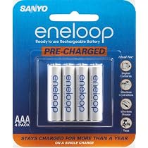 Sanyo Eneloop AAA NiMH Pre-Charged Rechargeable Batteries (4 Pack)