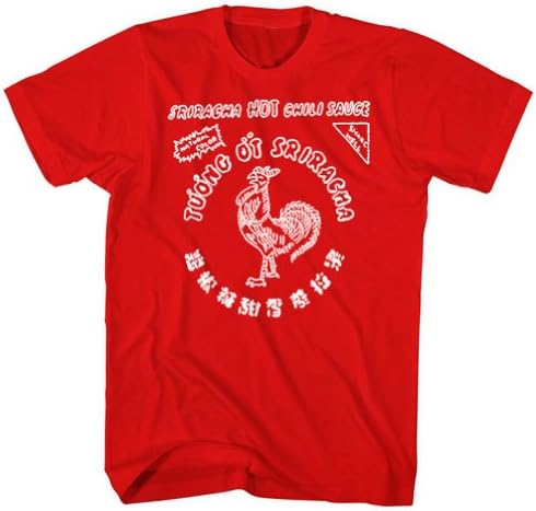 Sriracha Hot Chili Sauce Men's Shirt. Red. Large.