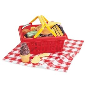 Learning Resources Picnic Play Food Basket, Set of 16