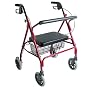 Duro-Med Extra-Wide Heavy Duty Bariatric Rollator, Burgundy