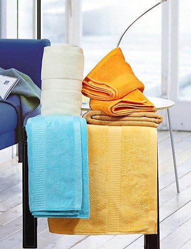 Bath Towel Set Bamboo Fiber Blue / Cream / Purple / Green / Golden , Jacquard,140*70cm , beige