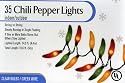 Red Hot Chili Pepper String Lights - Set of 35 - Red Yellow Green Mix