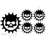Black Skull Cog Bicycle Reflective Reflector Sticker Decal