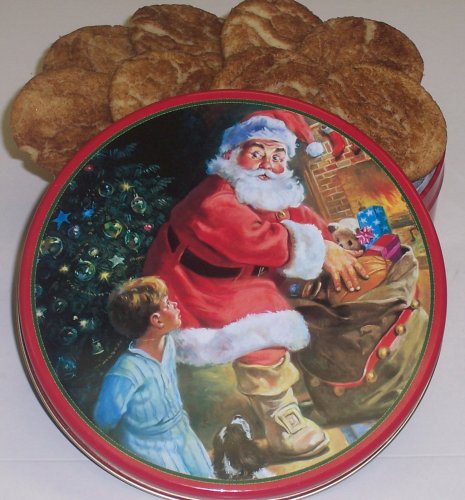 Scott's Cakes 1 lb. Snicker Doodle Cookies in a Santa Tin by Scott's Cakes