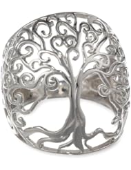 Sajen Sterling Silver Polished Dome Tree of Life Ring