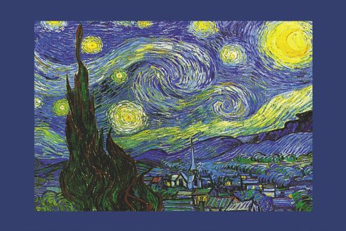 HUGE LAMINATED / ENCAPSULATED Van gogh Nuit etoilee saint Remy Steeple POSTER measures 36 x 24 inches (91.5 x 61cm)