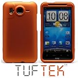 TUF TEK Bright Orange Snap-On Hard Rubberized Skin Cover Case for HTC Inspi ....