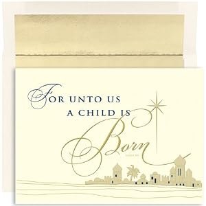 For Unto Us City Religious Christmas Cards -