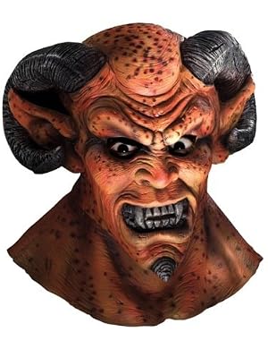 Mens New Demon Face Scary Brimstone Full Face Mask Adult Standard