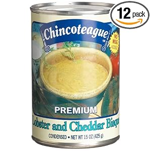 Chincoteague Seafood Lobster and Cheddar Bisque, 15-Ounce Cans (Pack of 12) by Chincoteague Seafood