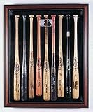 9 Bat Cabinet Style Wood Display Case with Engraved Team Logo