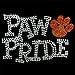 Iron on Hot Fix Rhinestone Motif Design Paw Pride Hyacinth