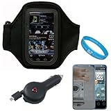 Black Durable Neoprene Exercise Sports Workout Armband with Adjustable Velc ....