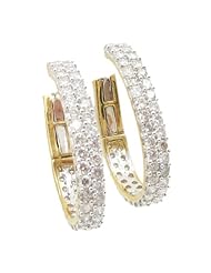 Women 14k Yellow Gold 2.62ctw diamond Hoop earring 31 26445BY Size 8.23