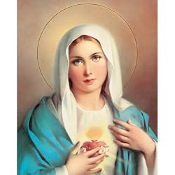 Carded 8"x10" Prints for Framing - Immaculate Heart of Mary - Linen Paper - 7 and 4 Color Process Printing