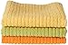 Ritz 16 by 19-Inch Solid Microfiber Kitchen Dish Towel, Green/Yellow/Orange, 3-Pack