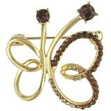 Dark Orange Rhinestone Butterfly Animal Pin Brooch