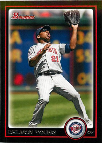 2010 Bowman Baseball Card # 137 Delmon Young - Minnesota Twins - In A Protective Screwdown Case!