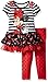 Disney Girls' Little Girls' 2 Piece Minnie Jersey Top with Printed Chiffon and Glittered Tulle Skirt and Legging