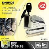 PACK OF 2 x KABRUS HIGH SECURITY ALARM DISC PADLOCKS - BIKE, MOTORBIKE, MOTORCYCLE, SCOOTERS DISC BRAKE LOCKS - HIGH SECURITY
