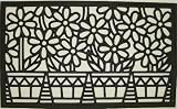 Flower Pots Cast Iron Vulcanized Rubber Rectangle Outdoor Mat 18x30 by Iron Gate - Classic styling and Ultra-Strong construction - Heavy duty rubber with the look of iron - Welcome your guests with this high quality doormat