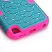 iPod Touch 6th Case, KAMII 3 Layers Verge Hybrid Soft Silicone Hard Plastic Triple Quakeproof Drop Resistance Protective Case Cover for Apple iPod Touch 5 6th Generation (Teal Purple)