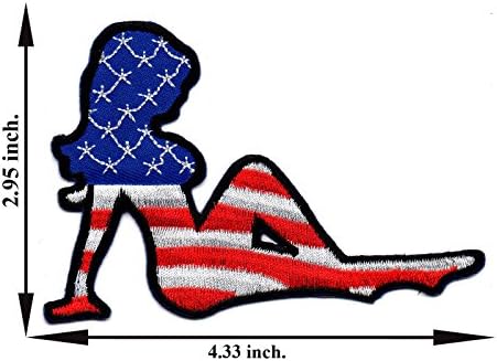 Sexy Lady Woman America USA United States Flag Cute Girl Sweet Beautiful Logo Iron-on Patch Embroidered Sew T-shirt Hat