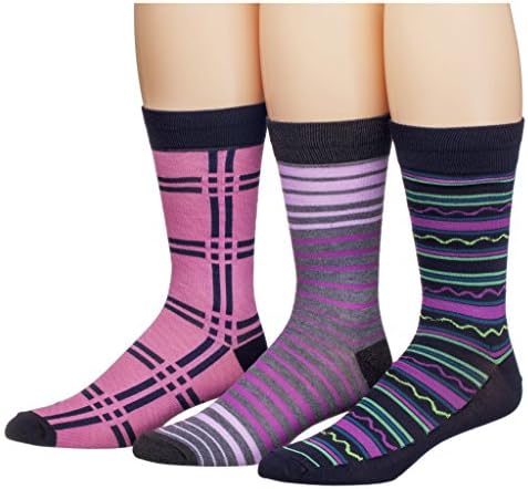 James Fiallo Mens 3 Pack Colorful Patterned Dress Socks